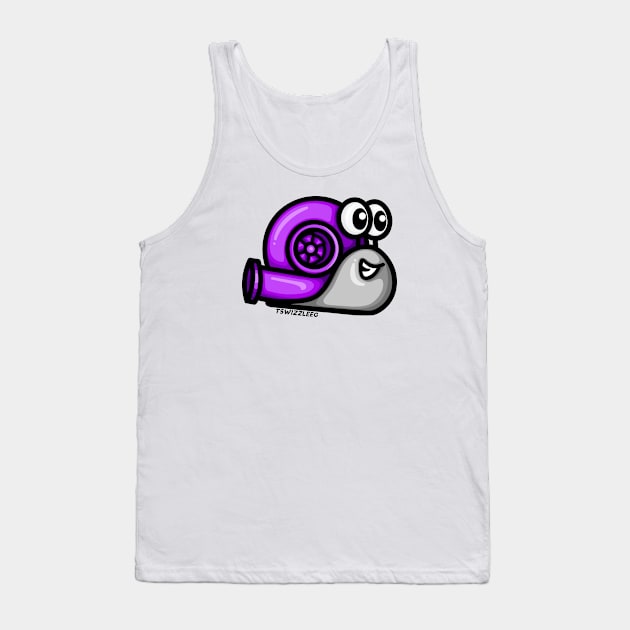 Turbo Snail (Version 1) - Purple / Gray Tank Top by hoddynoddy